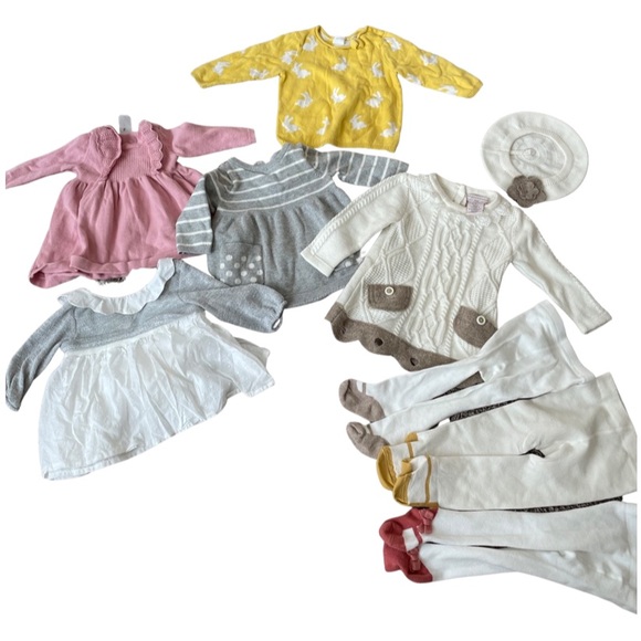 Other - Bundle of 9 piece knit girls clothes 3-6 months